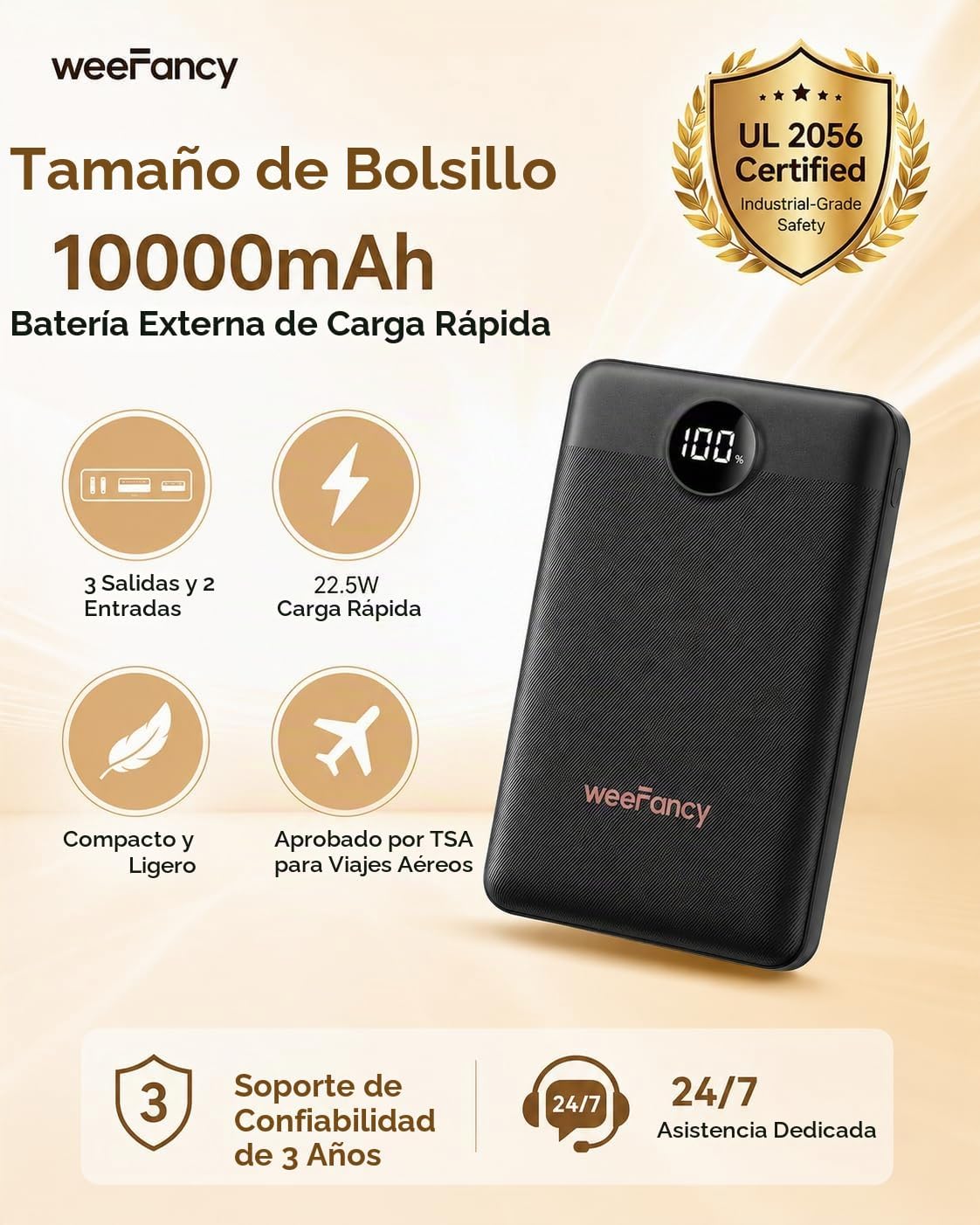 Pequeño cargador portátil 10000mAh 20W carga rápida mini banco de e...