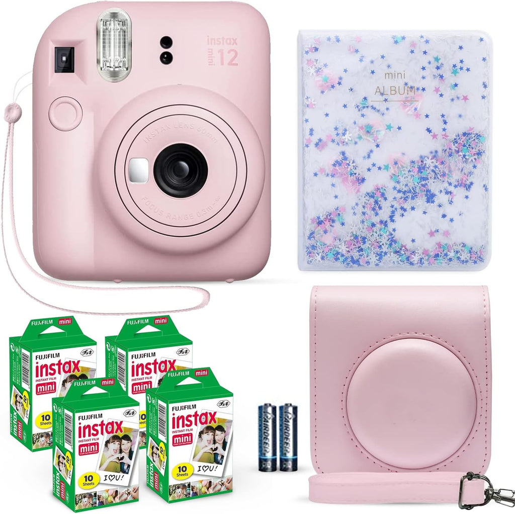 Cámara instantánea Fujifilm Instax Mini 12 color rosa flor + paquet...