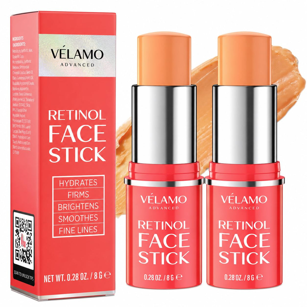 VELAMO ADVANCED Retinol Face Stick: reduce las arrugas de las línea...