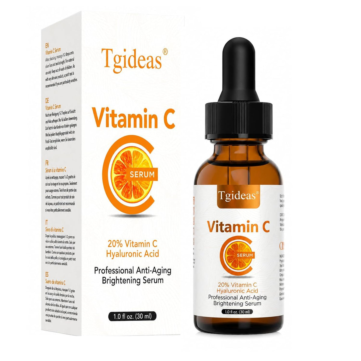 Suero de vitamina C Tgideas 20% y suero facial iluminador con HA 5%...