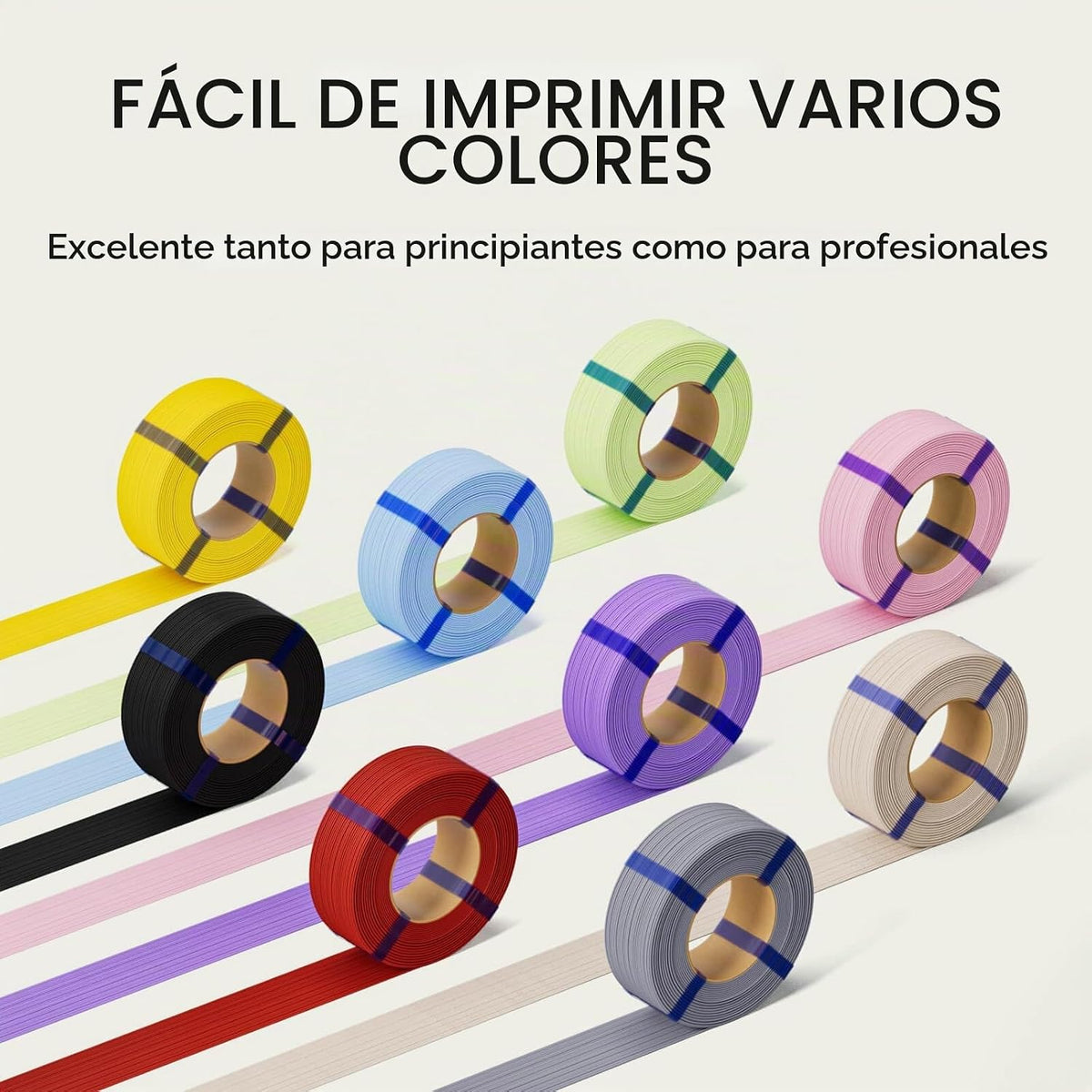 ELEGOO Filamento de repuesto PLA mate de 0.07 in, 8.8 lbs, negro\/b...