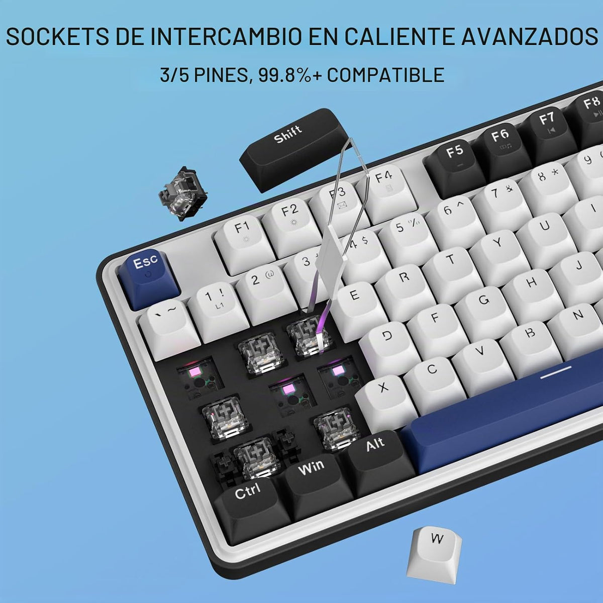 Redragon K689 - Teclado para juegos con cable y junta de goma RGB,...