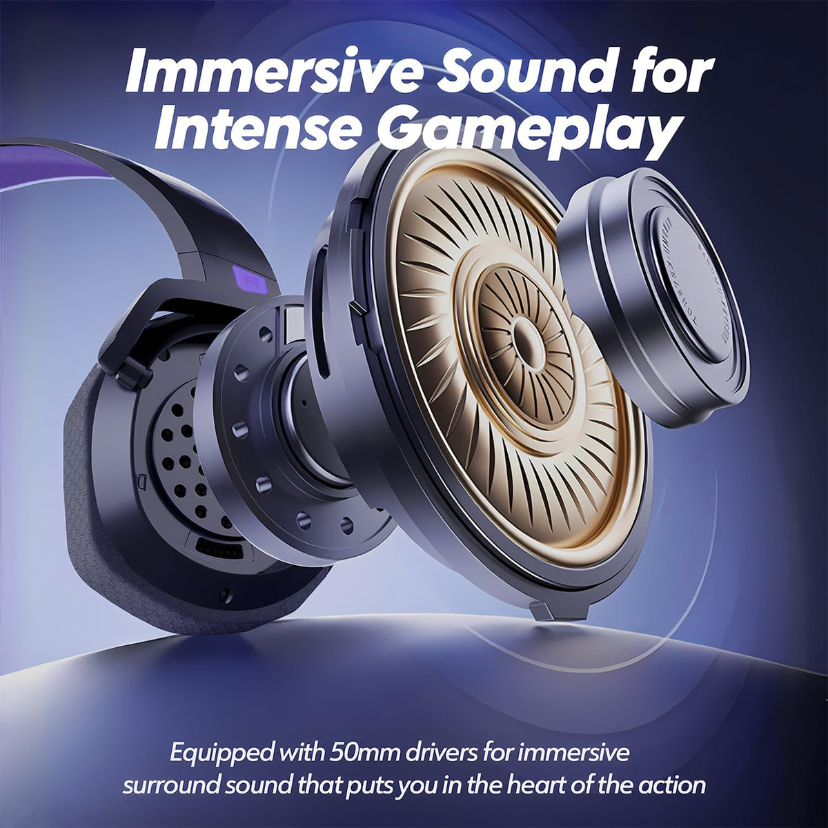 NUBWO Auriculares inalámbricos para juegos con micrófono para PC Ps...