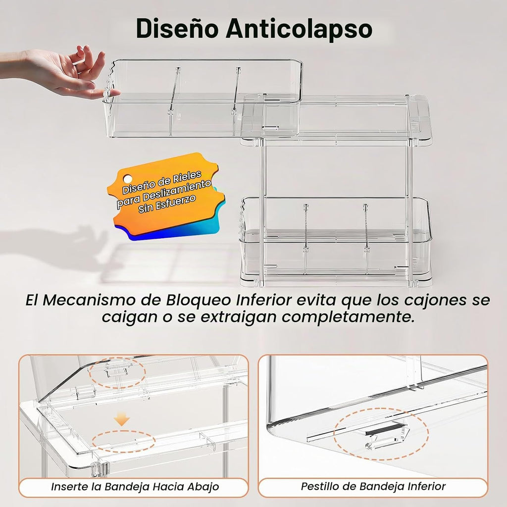 Delamu Organizadores y Almacenamiento de 2 Niveles con Cierre de Ba...