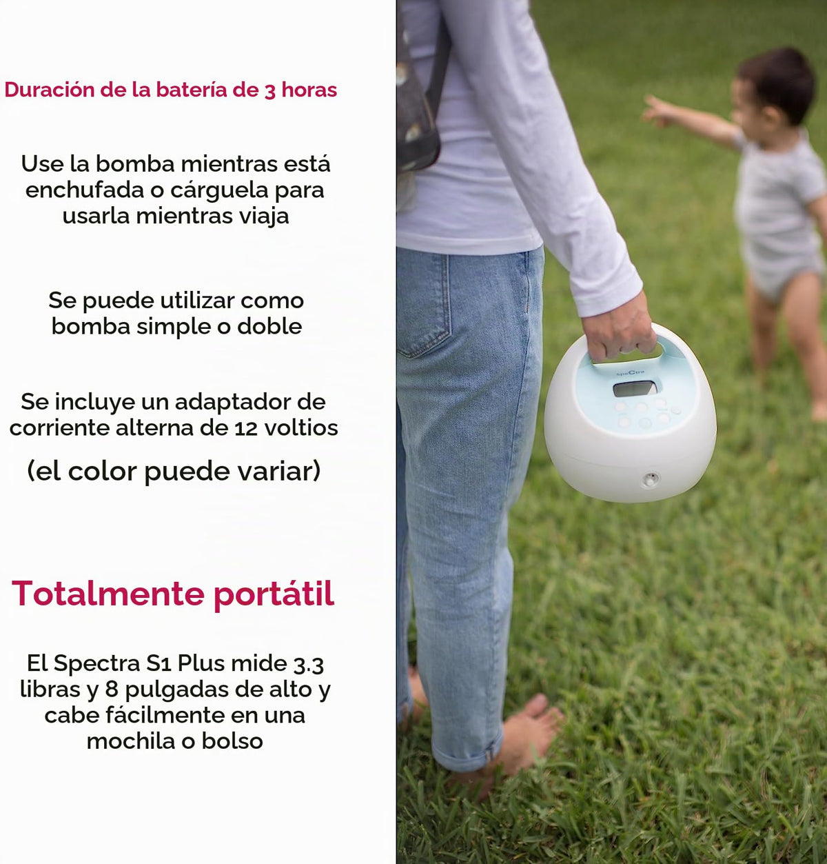 Spectra Baby USA - S1 Extractor de leche doble\/simple eléctrico de...