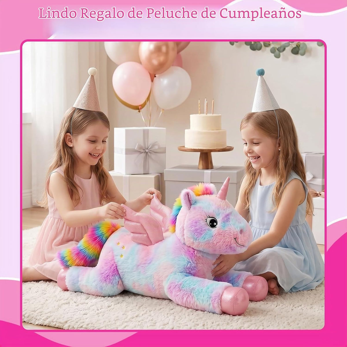 SQEQE Peluche de unicornio gigante de 43 pulgadas, unicornio grande...