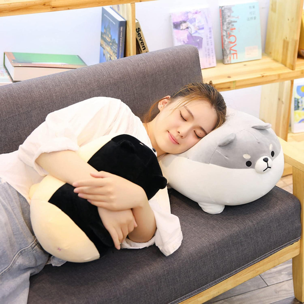 FLORVIV Almohada de peluche de perro gordo de 19.6" Shiba Inu,...