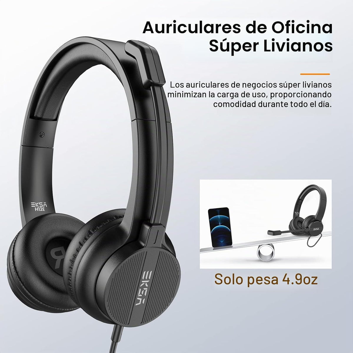 Auriculares con micrófono para laptop, auriculares con cable de 0.1...