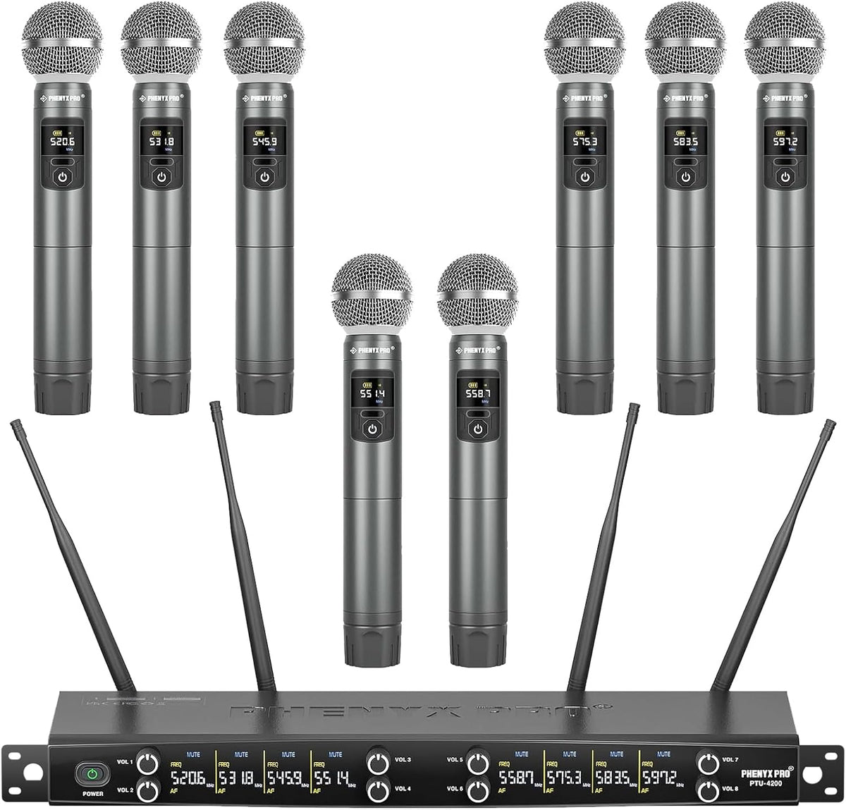 Phenyx Pro Sistema de micrófono inalámbrico dinámico de metal UHF d...
