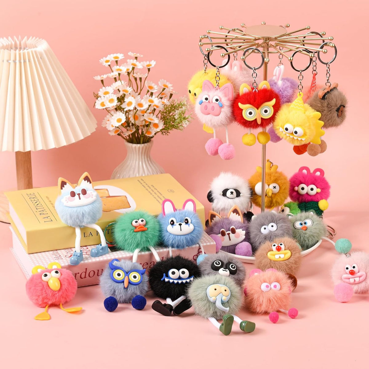 LiYiQ 30 piezas de lindos llaveros de peluche kawaii a granel para...