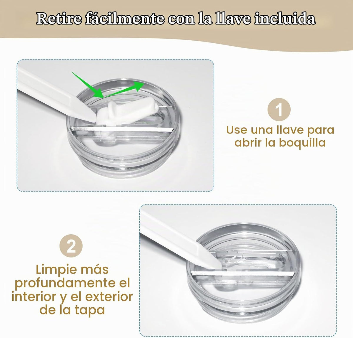 Paquete de 2 tapas con pajita plegable de 1183 ml mejoradas para St...