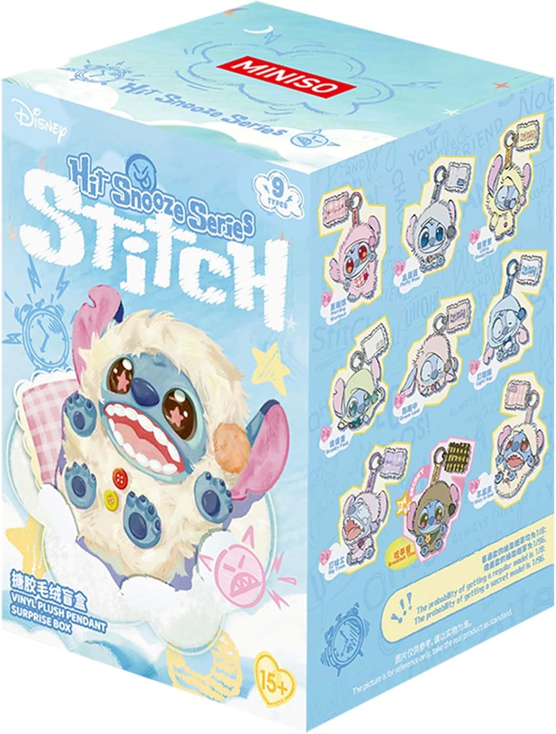 MINISO Disney Stitch Five More Minutes Series - Llavero de caja cie...