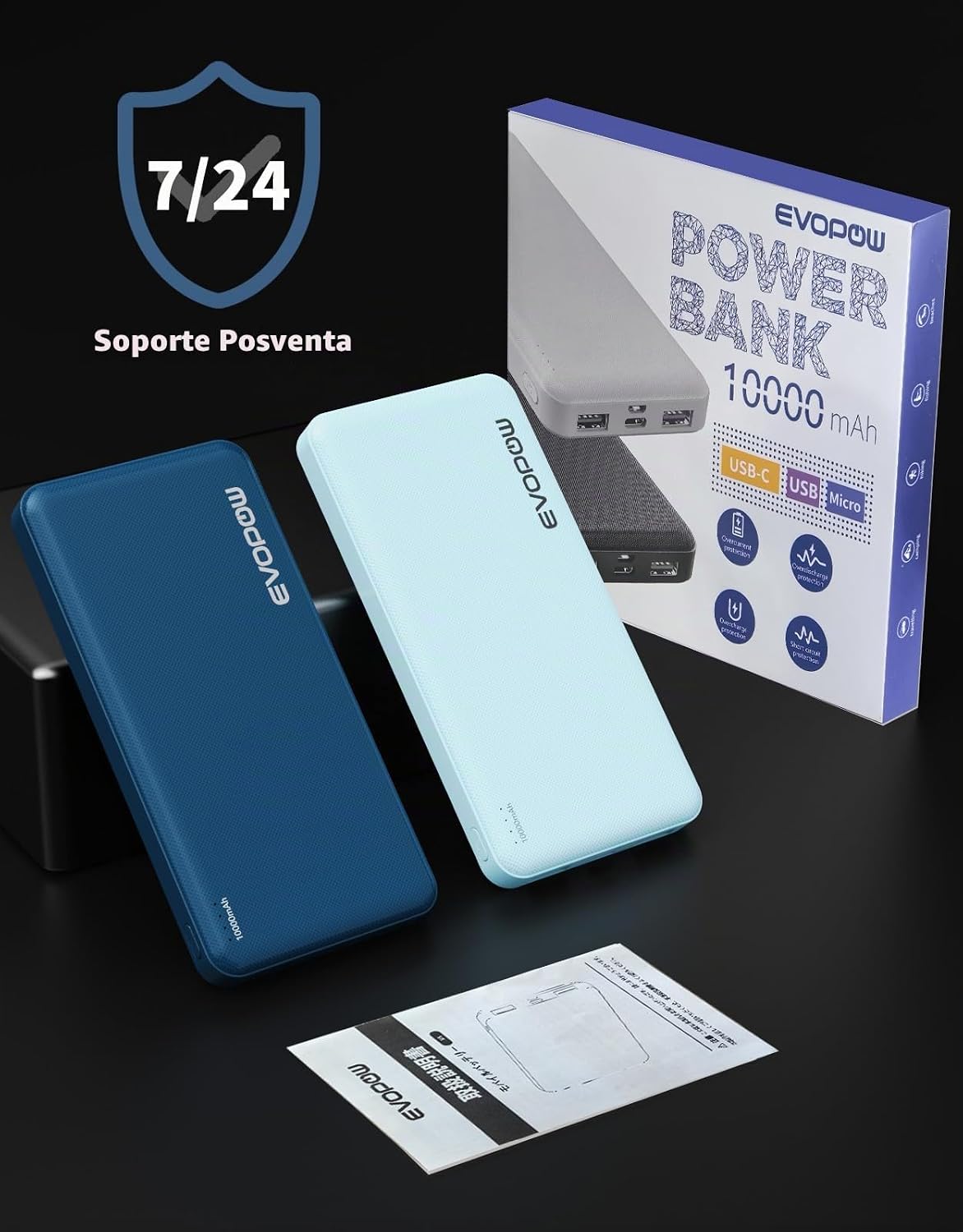 Paquete de 2 cargadores portátiles, banco de energía de 10000 mAh,...