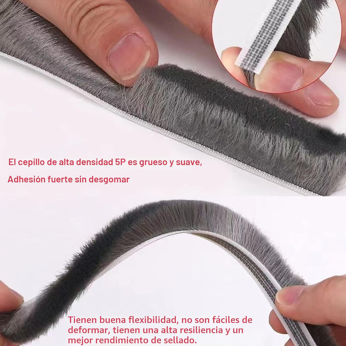 Burlete de sellado para puerta y ventana, 33 pies, autoadhesivo, fu...