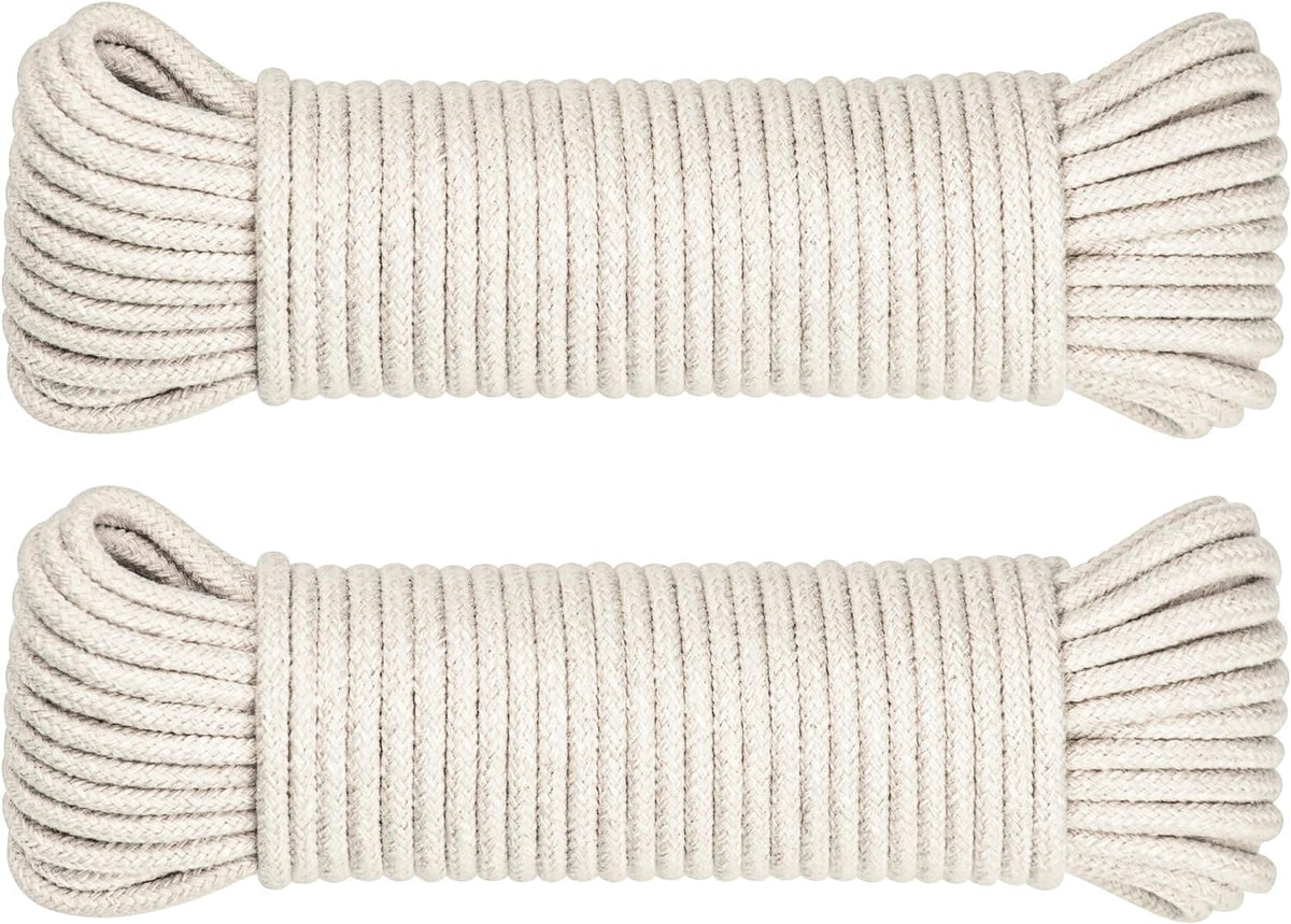 SteadMax Cuerda de algodón natural de 100 pies, cable utilitario de...