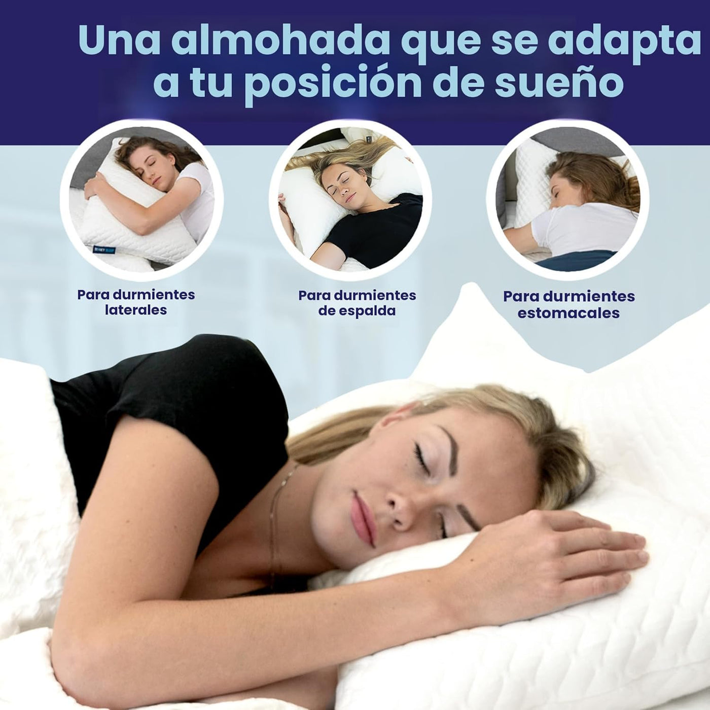 Sidney Sleep Almohada de relleno de contorno curvo ajustable, tamañ...