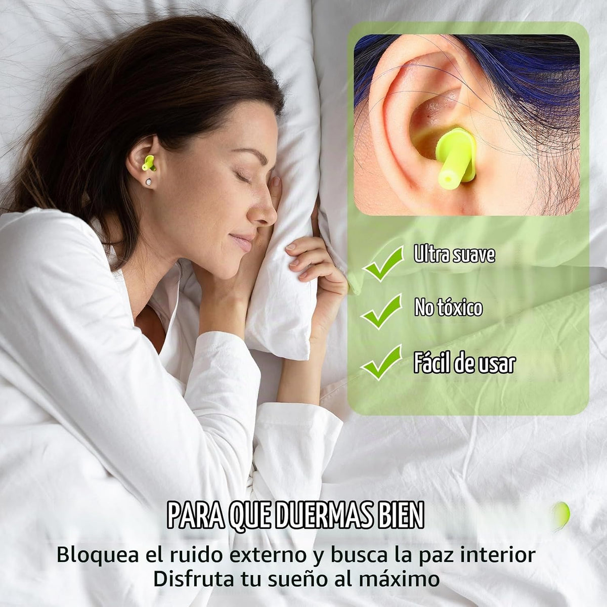 Trelaco - 100 pares de tapones de silicona para los oídos a granel...