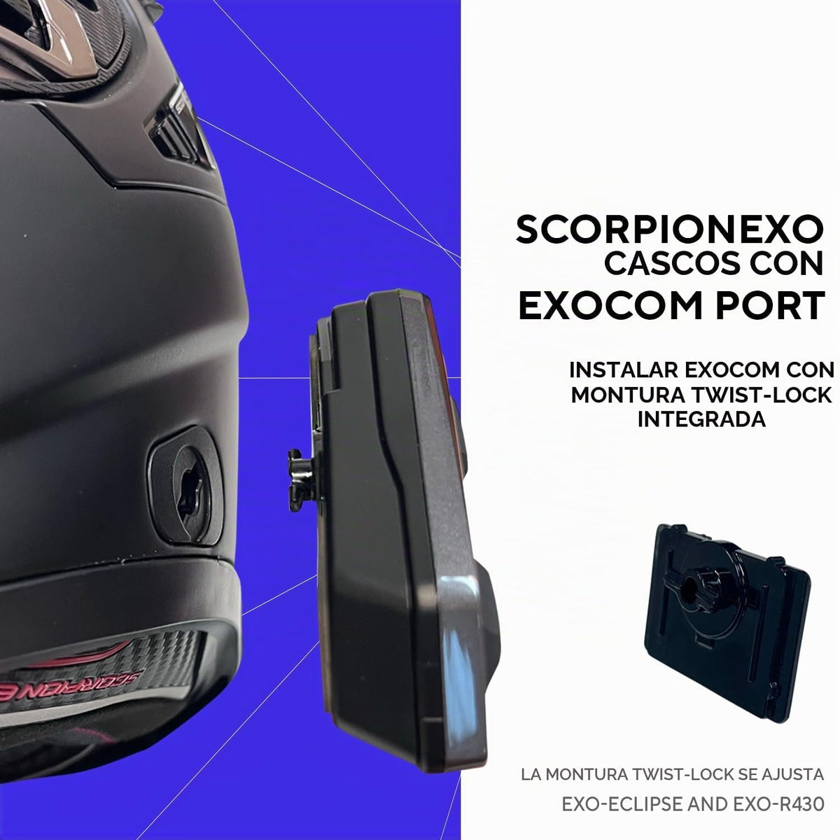 EXOCOM Link-1 Sistema de comunicación de casco de motocicleta inter...