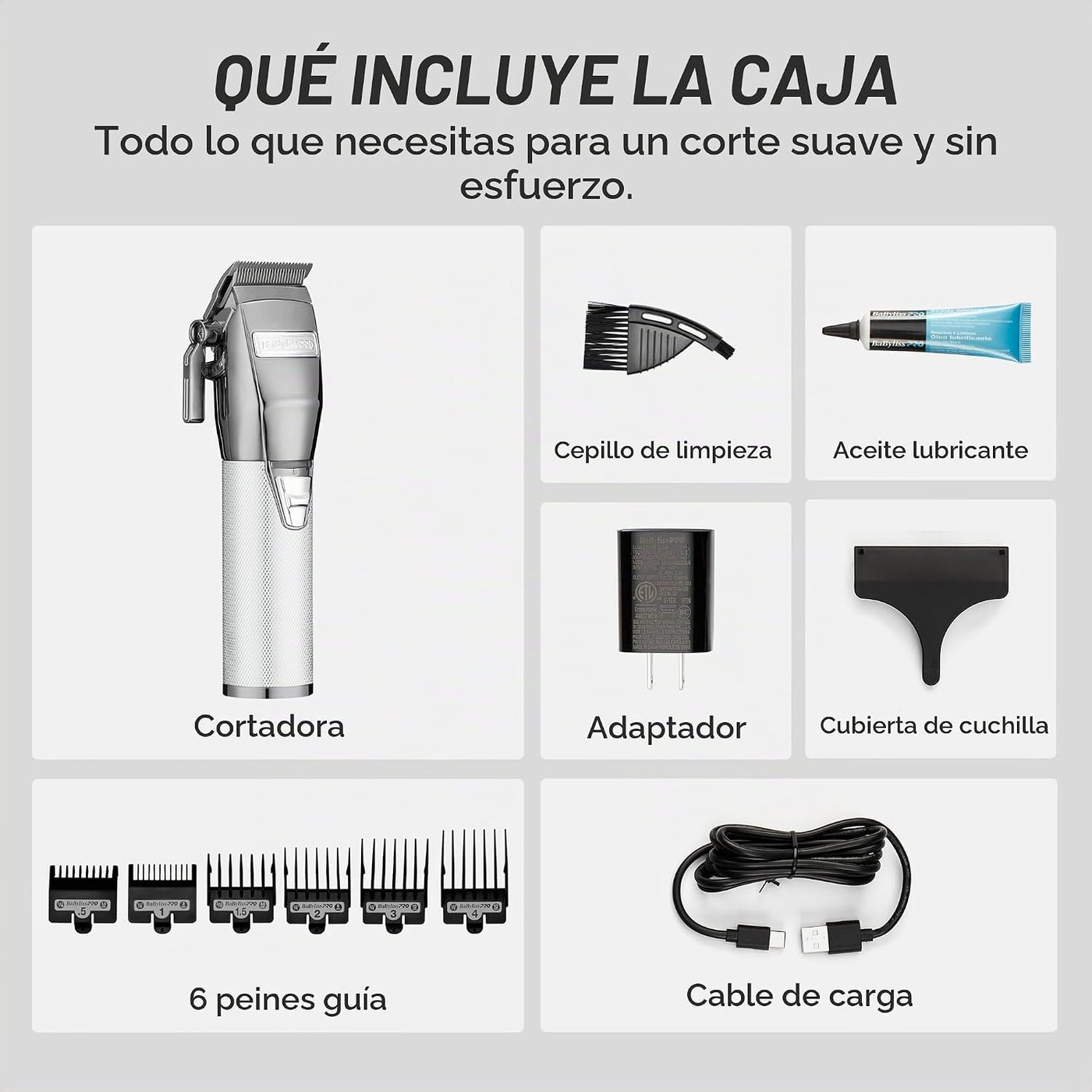 BaBylissPRO FX+ - Cortapelos profesionales para barba para hombres,...