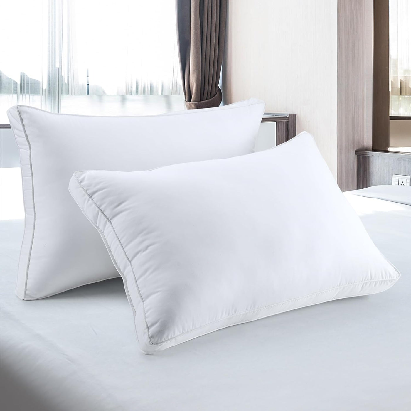 Utopia Bedding - Juego de 2 almohadas para dormir tamaño Queen (bla...