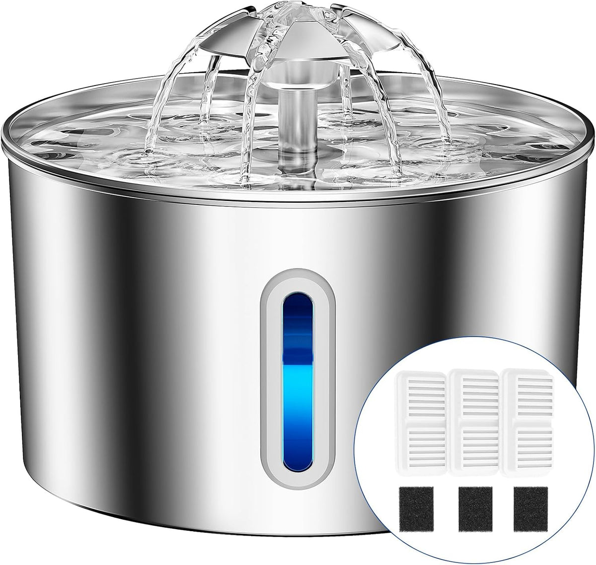 Fuente de agua para gatos de acero inoxidable \u2013 Dispensador au...