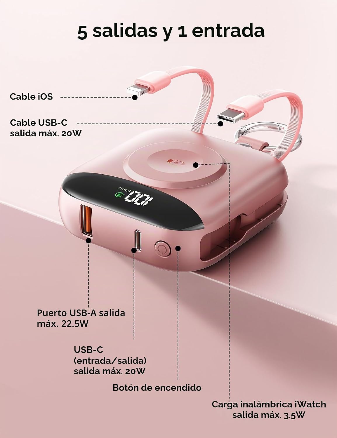 BLJIB Cargador portátil 10000mAh 22.5W Banco de energía incorporado...