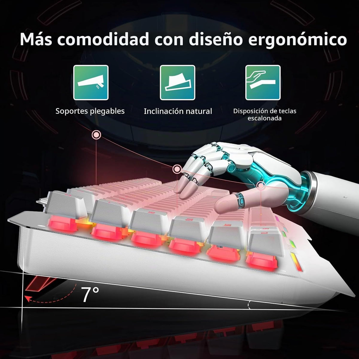 AULA Teclado Gaming, T102 Combo de Teclado y Ratón de 104 Teclas, T...