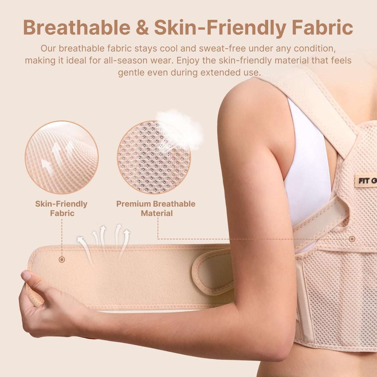 Corrector de postura Fit Geno para mujer Lite Beige Medium/Large