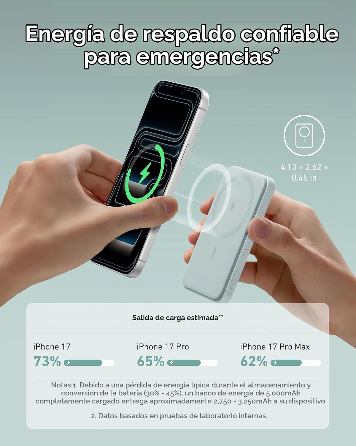 Anker 621 MagGo Power Bank, cargador portátil magnético de 5,000 mA...