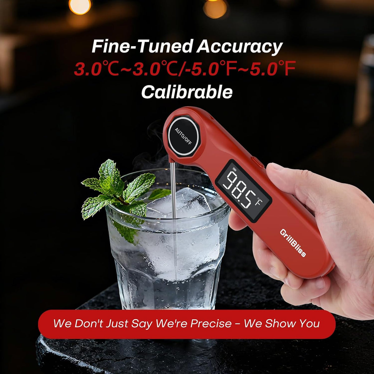 Termómetro para carne de lectura instantánea, GrillBliss USB-C, ter...