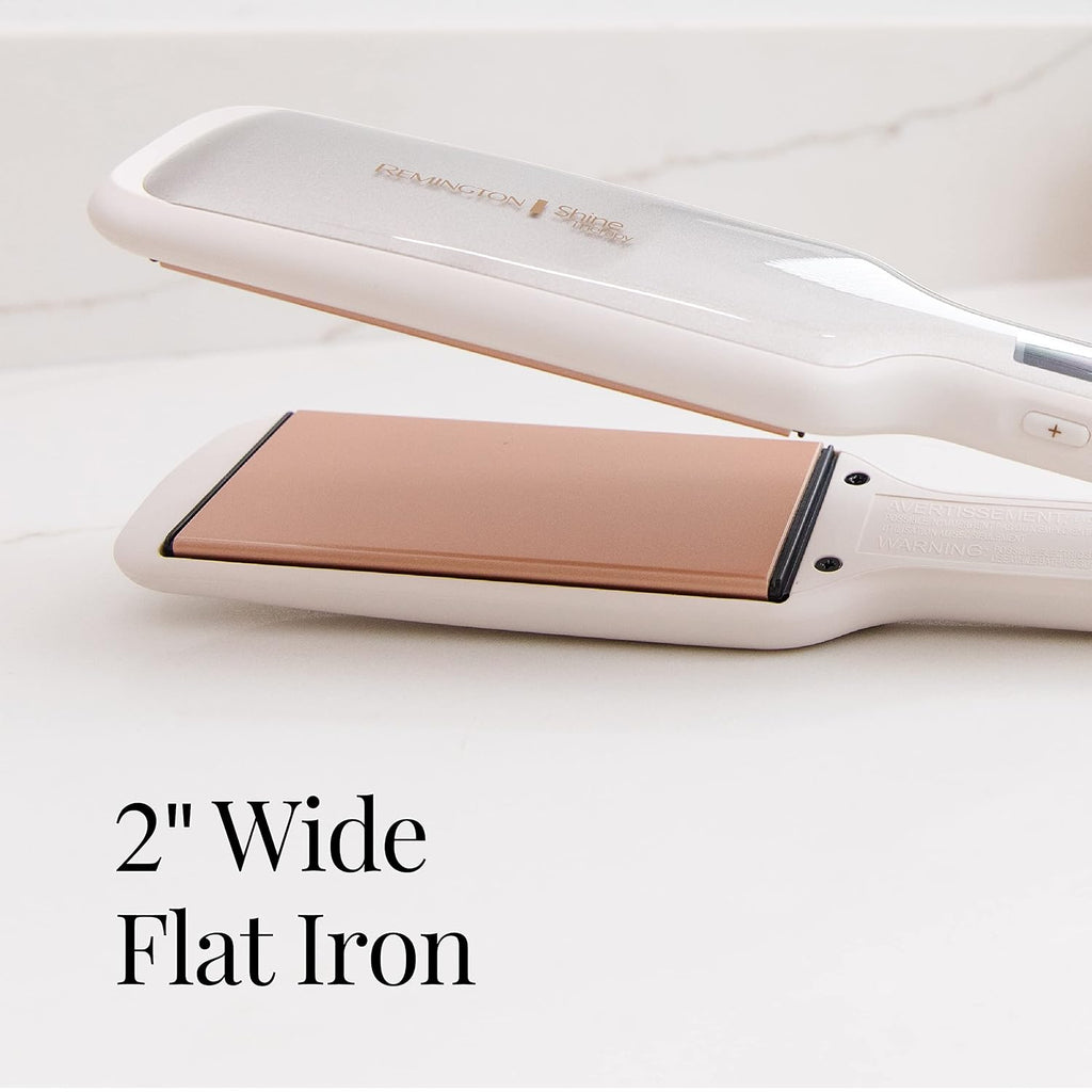 Remington Shine Therapy Plancha de cabello de 2 pulgadas, aceite de...