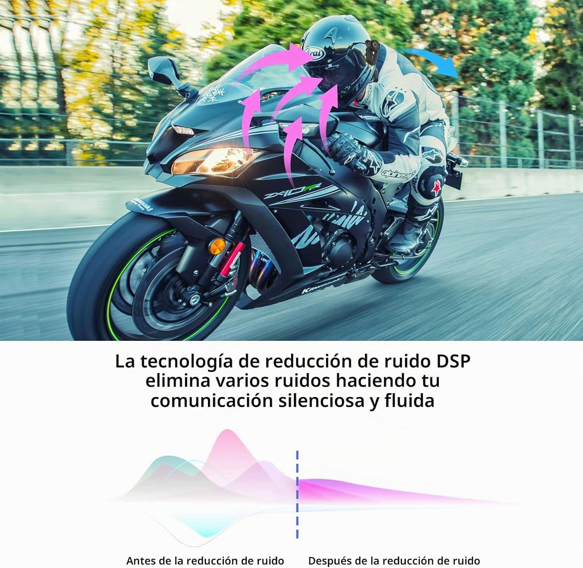 EuroFone S2 Plus - Auriculares Bluetooth para motocicleta, sistema...