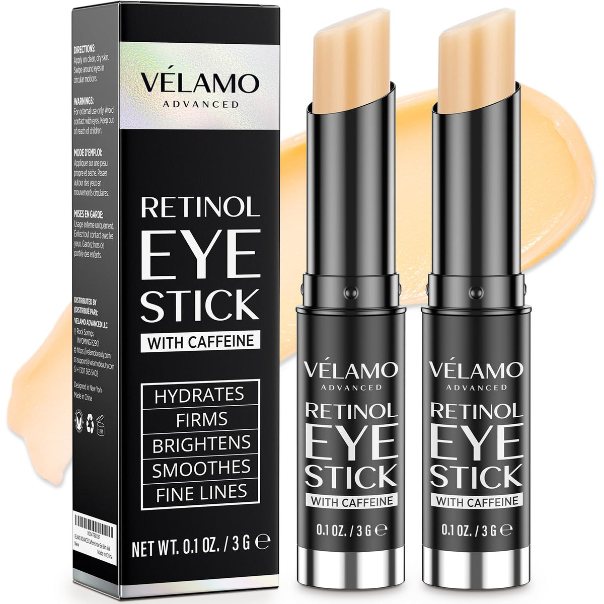 VELAMO ADVANCED Retinol Eye Stick: Crema de ojos de retinol para oj...