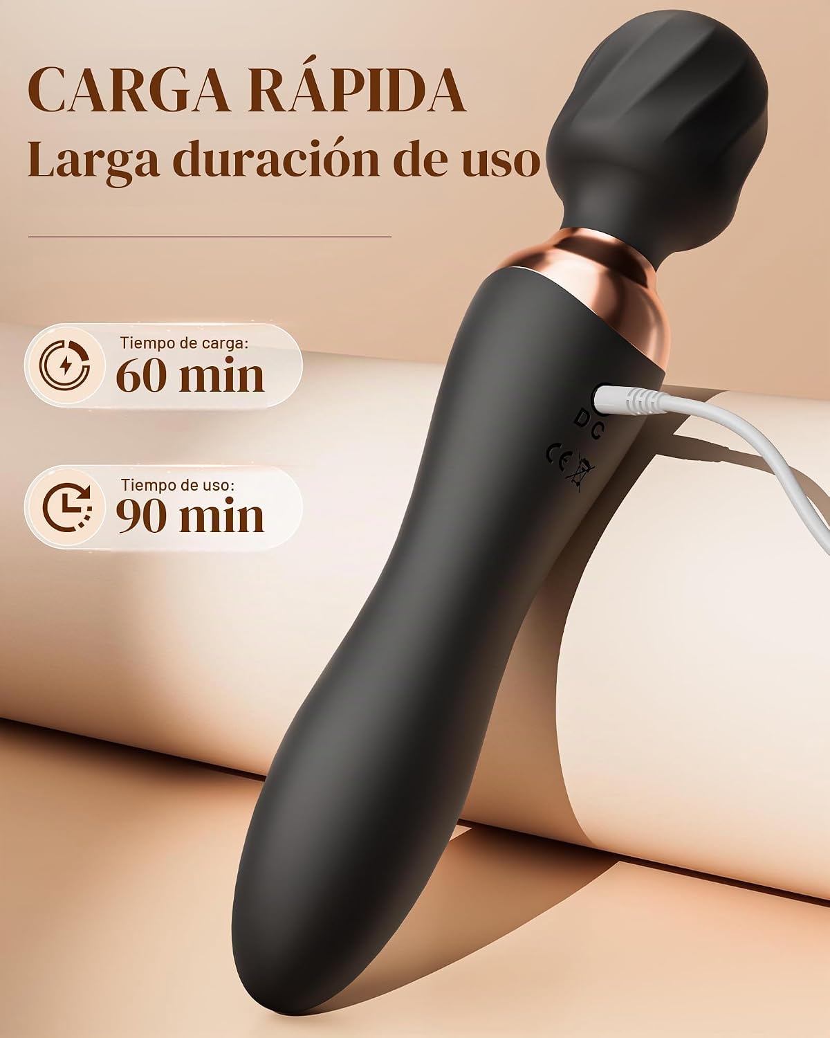 MOOLIGIRL Masajeador de mano vibrador de doble extremo, herramienta...