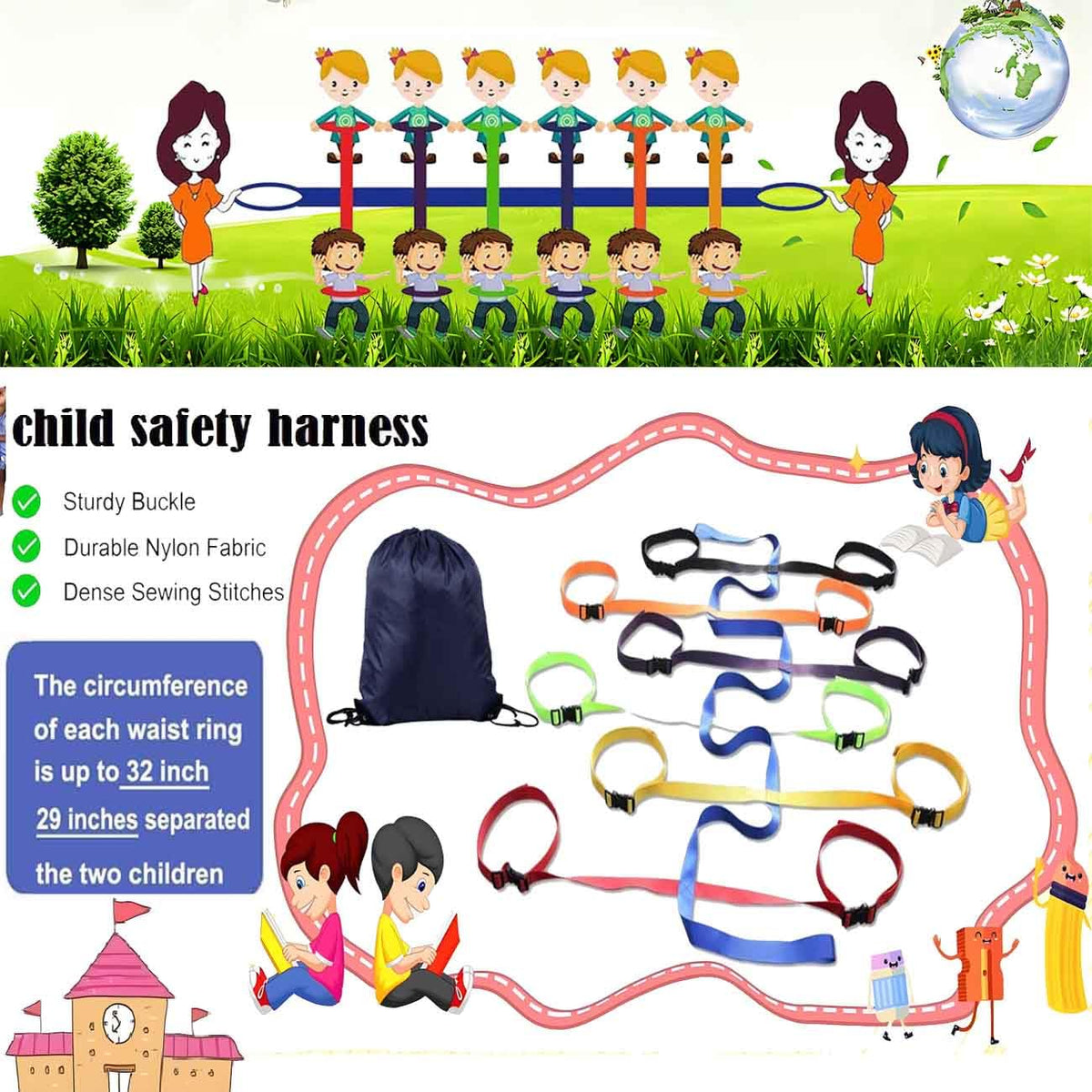 Cuerda para caminar para preescolar, cuerda para caminar para niños...