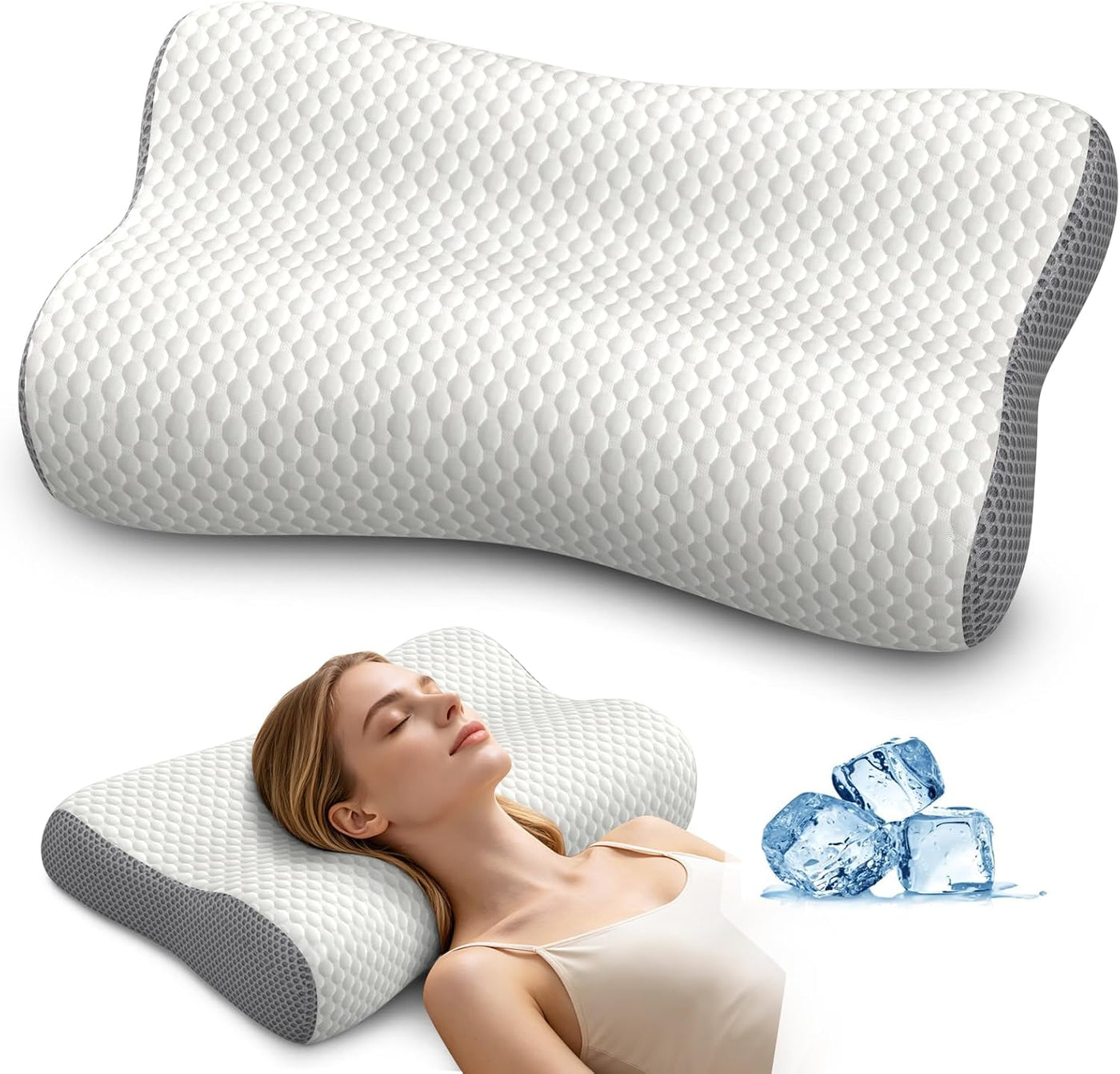 Almohada cervical para el cuello para aliviar el dolor, almohadas d...