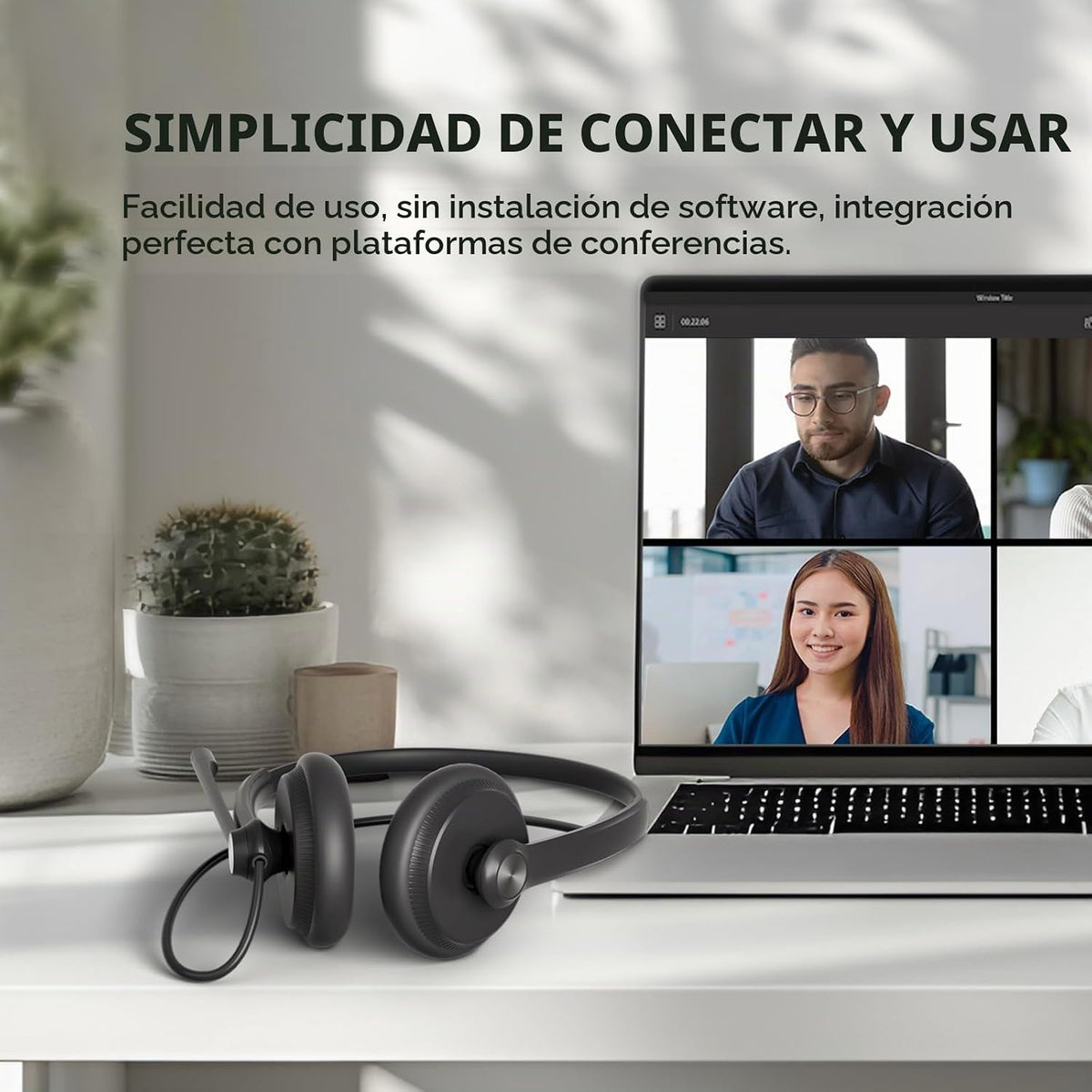 Yealink Auriculares con cable UH34, USB-A, micrófono con cancelació...