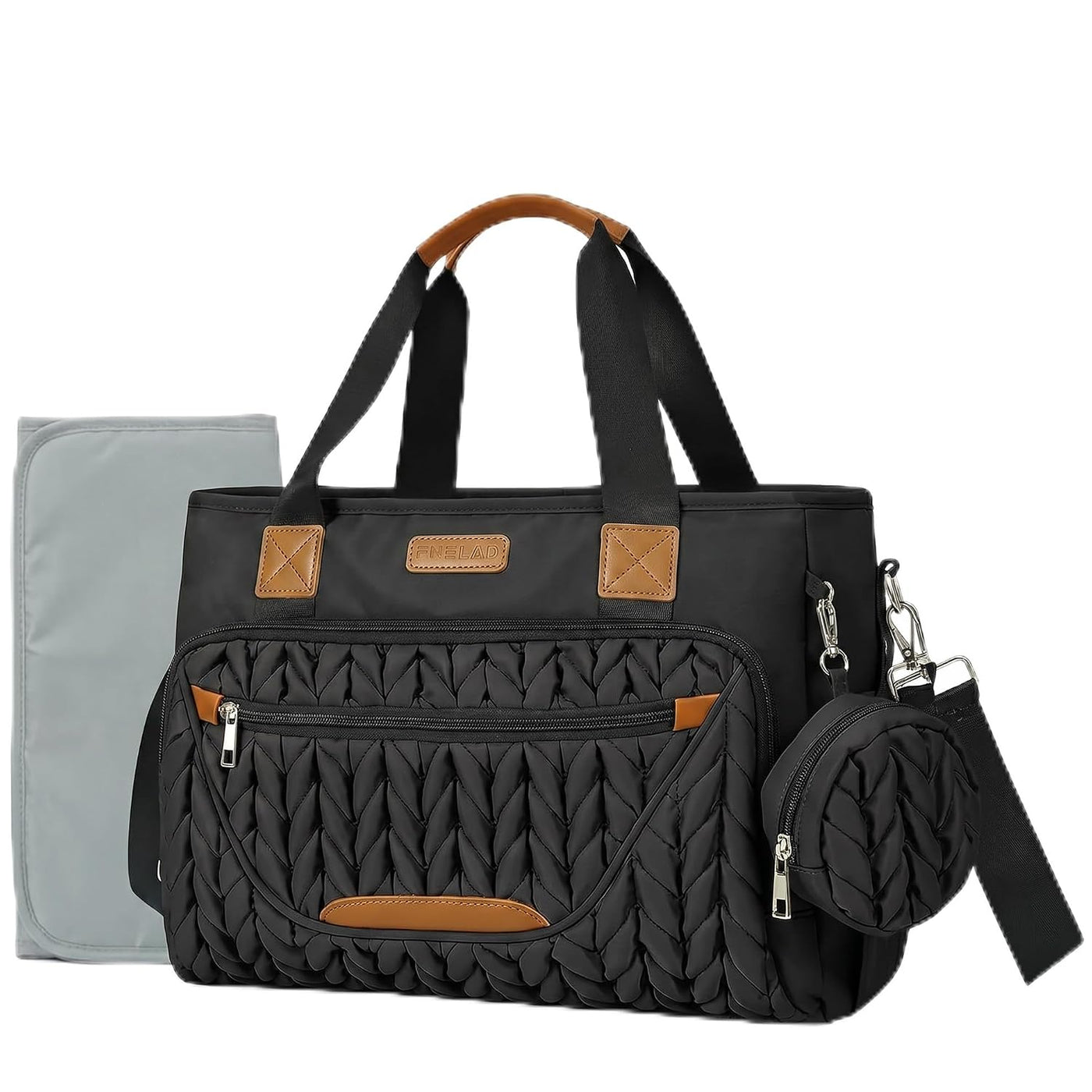 FHELAD Bolsa de pañales para mujer, bolsa de bebé con compartimento...