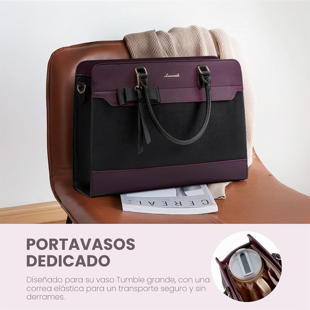 LOVEVOOK Bolsa Tote para Laptop para Mujeres, Bolsa de Trabajo de C...