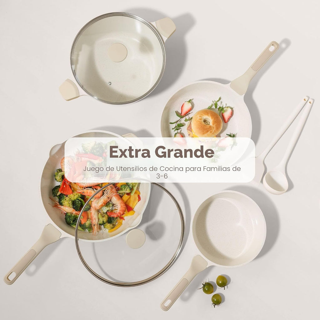 SENSARTE Juego de utensilios de cocina de cerámica antiadherente, j...