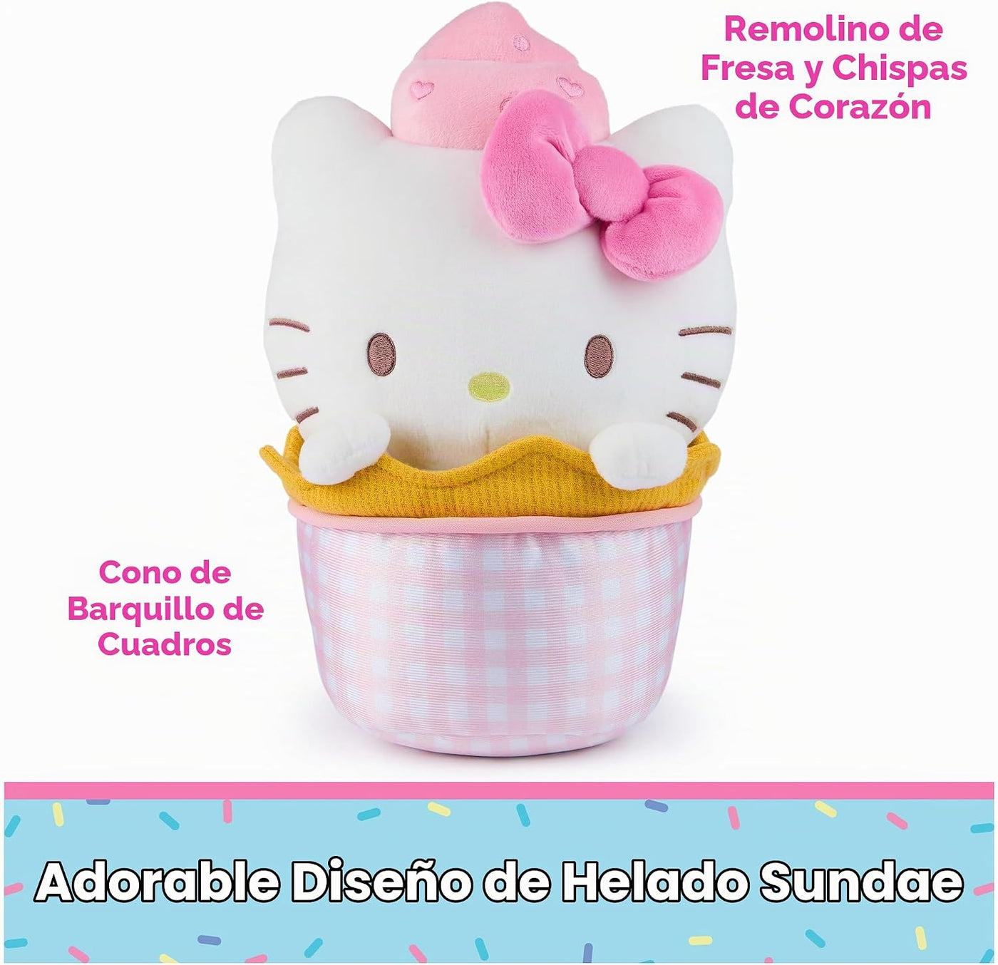 GUND Sanrio - Peluche oficial de Helado Hello Kitty, animal de pelu...