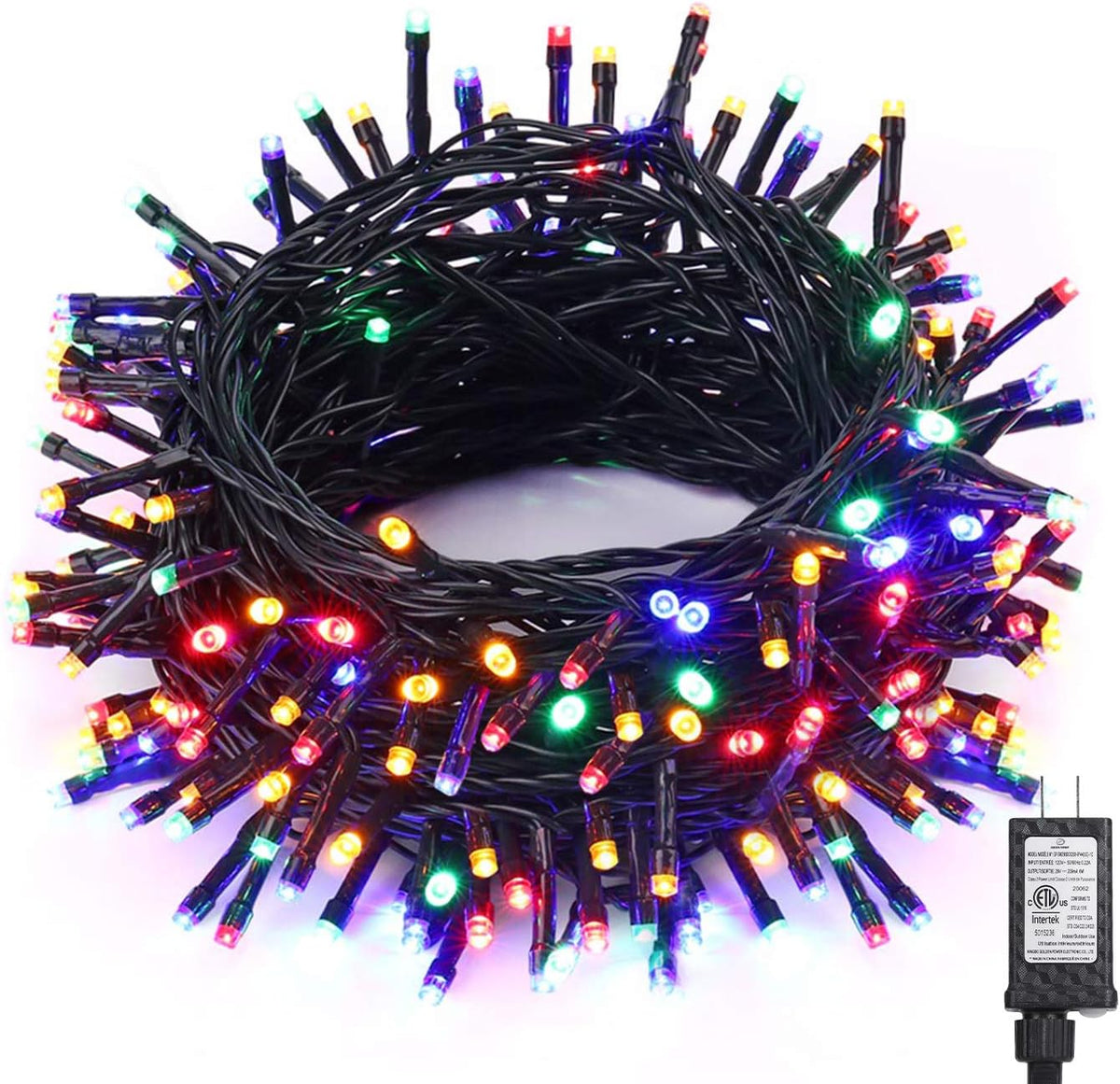 Luces navideñas al aire libre coloreadas Brizled, luces del árbol d...