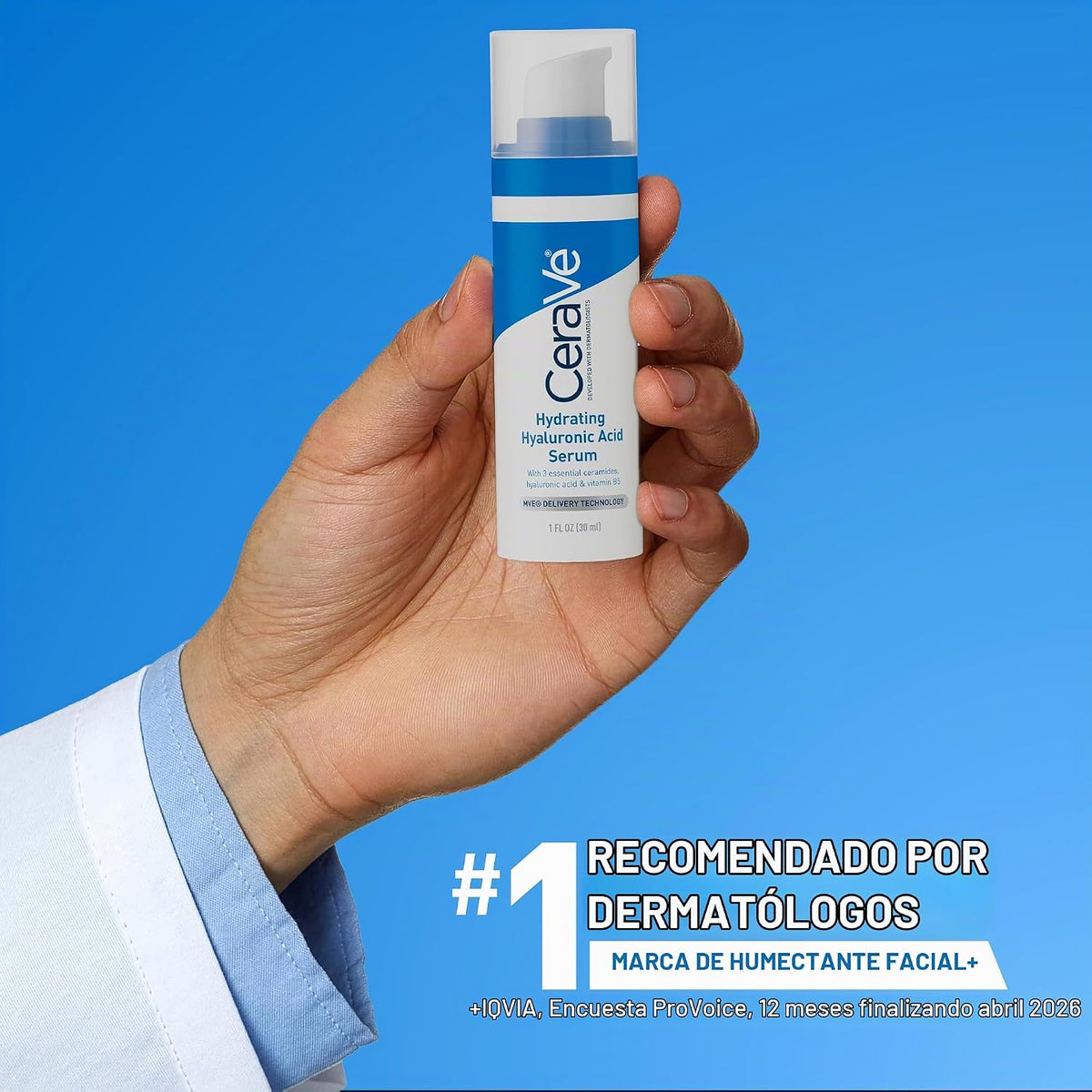 Cerave Suero de ácido hialurónico para la cara con vitamina B5 y ce...