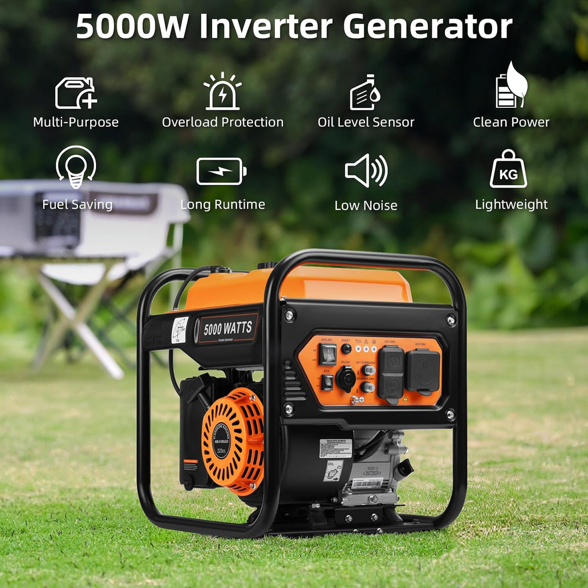 Oxseryn Generador de gas del inversor 5000W Generador de marco abie...