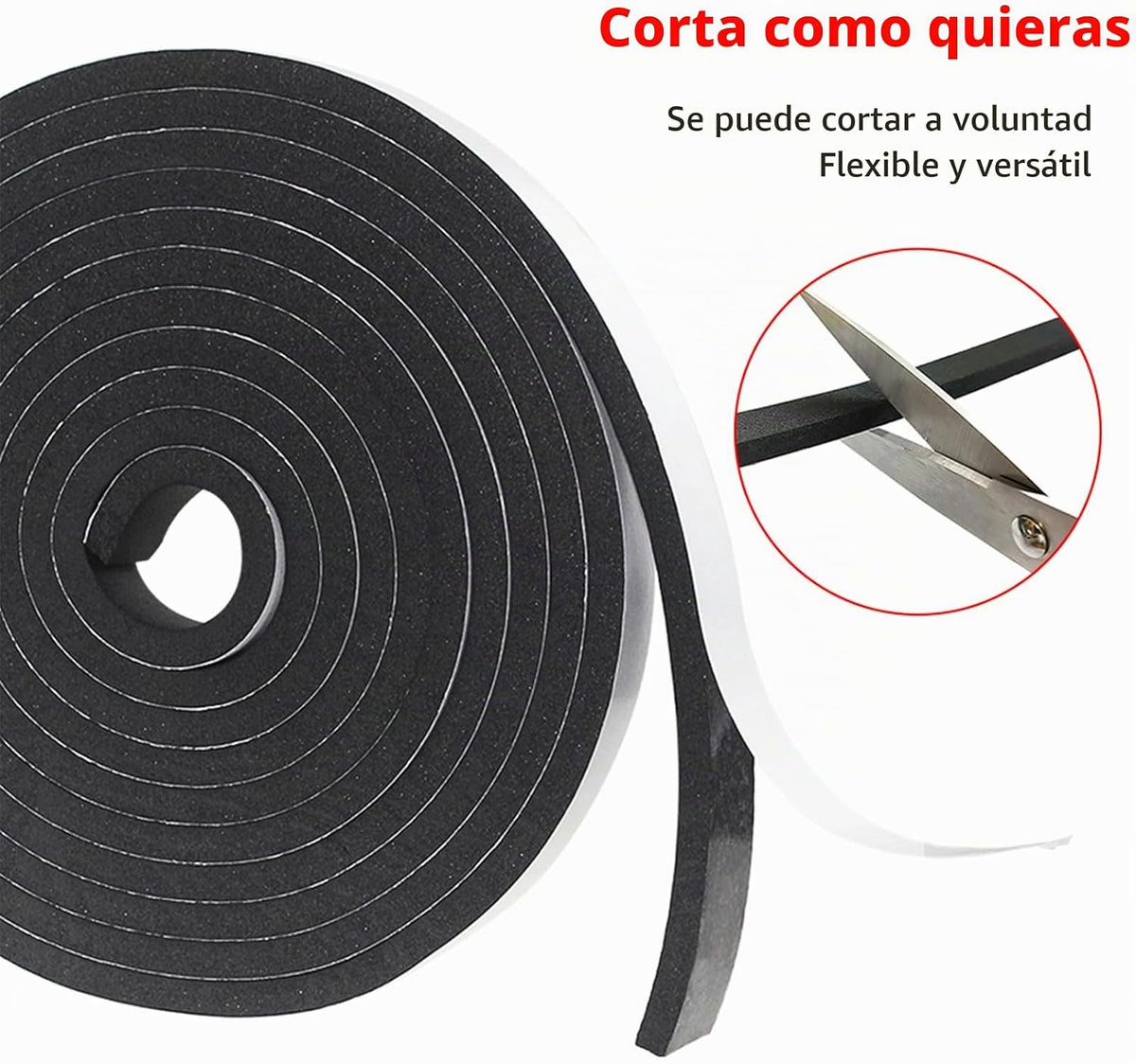 Cinta aislante de espuma autoadhesiva, burletes de 1 x 1\/8 pulgada...