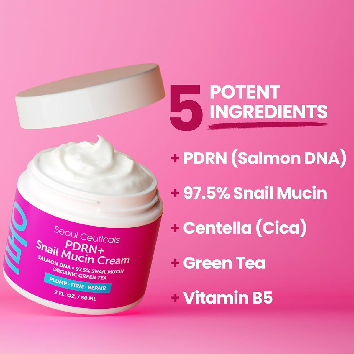 Crema hidratante facial con mucina de caracol y ADN de salmón PDRN...