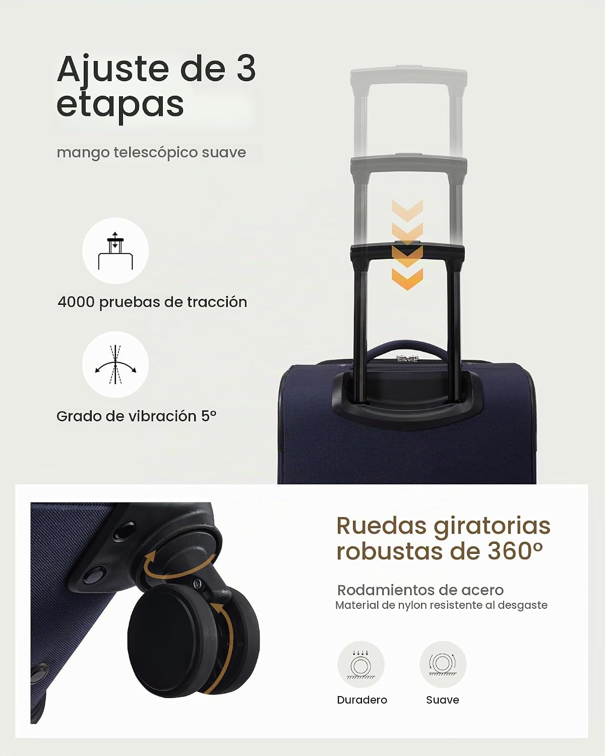 LOVEVOOK Maletas Softside con ruedas para viajes para mujeres y hom...