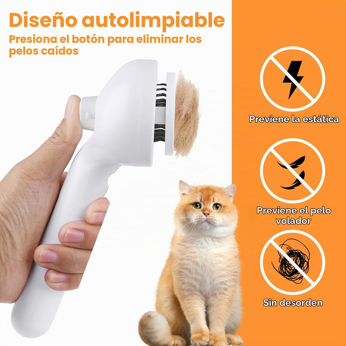 Cepillo de vapor para gatos 3 en 1, cepillo de vapor para mascotas...