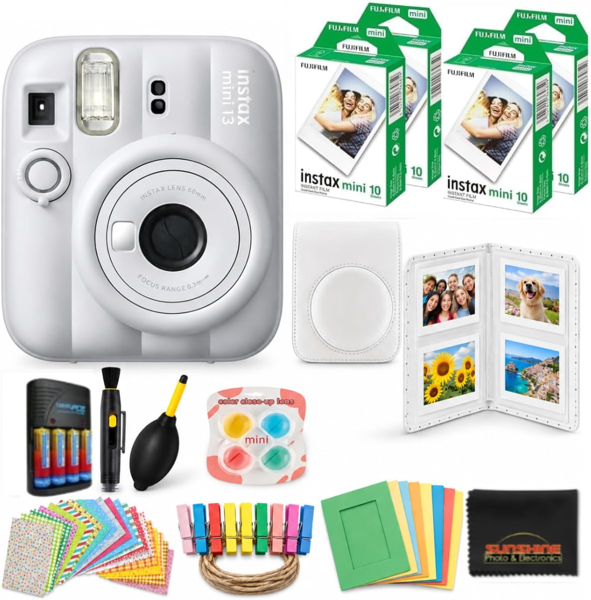 FUJIFILM Instax Mini 13 - Cámara de película instantánea (blanco ar...