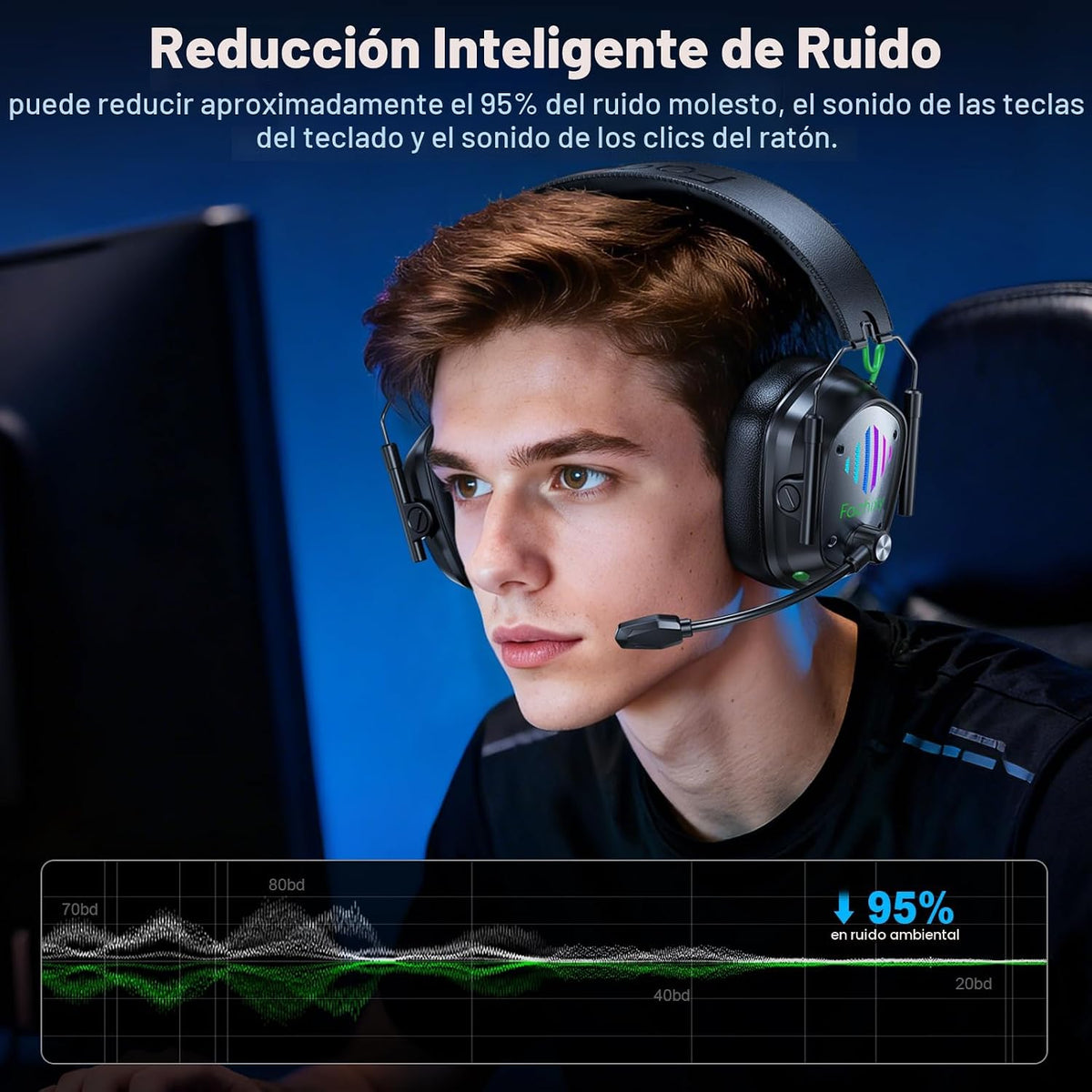 Auriculares inalámbricos para juegos para PS5, PS4, PC, interruptor...